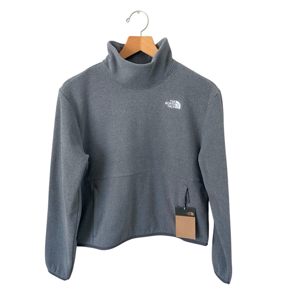 The North Face Grey Cozy Winter Women’s TKA Glacier Funnel-Neck Pullover Size S